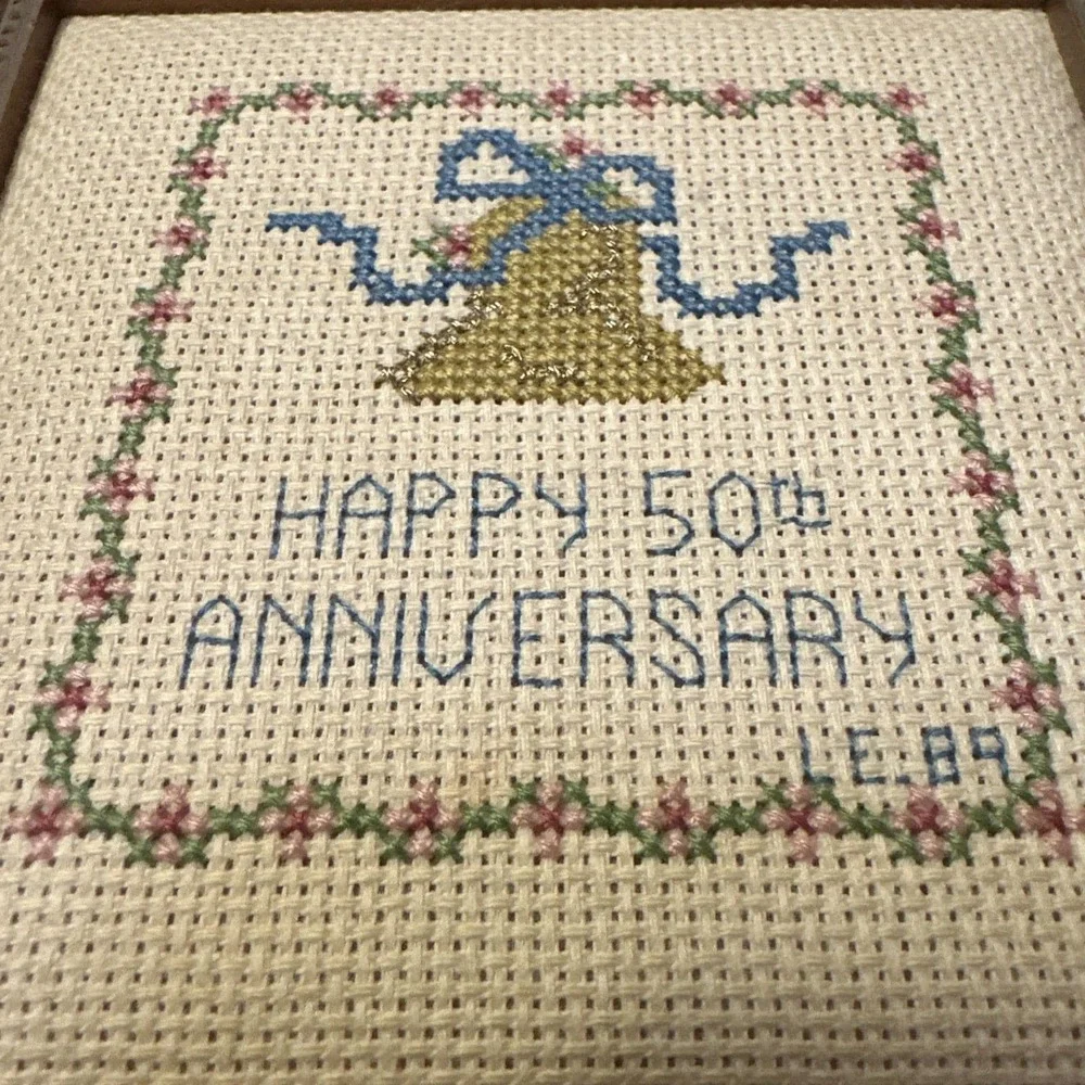 Happy 50th Anniversary Framed‎ Cross Stitch 6
